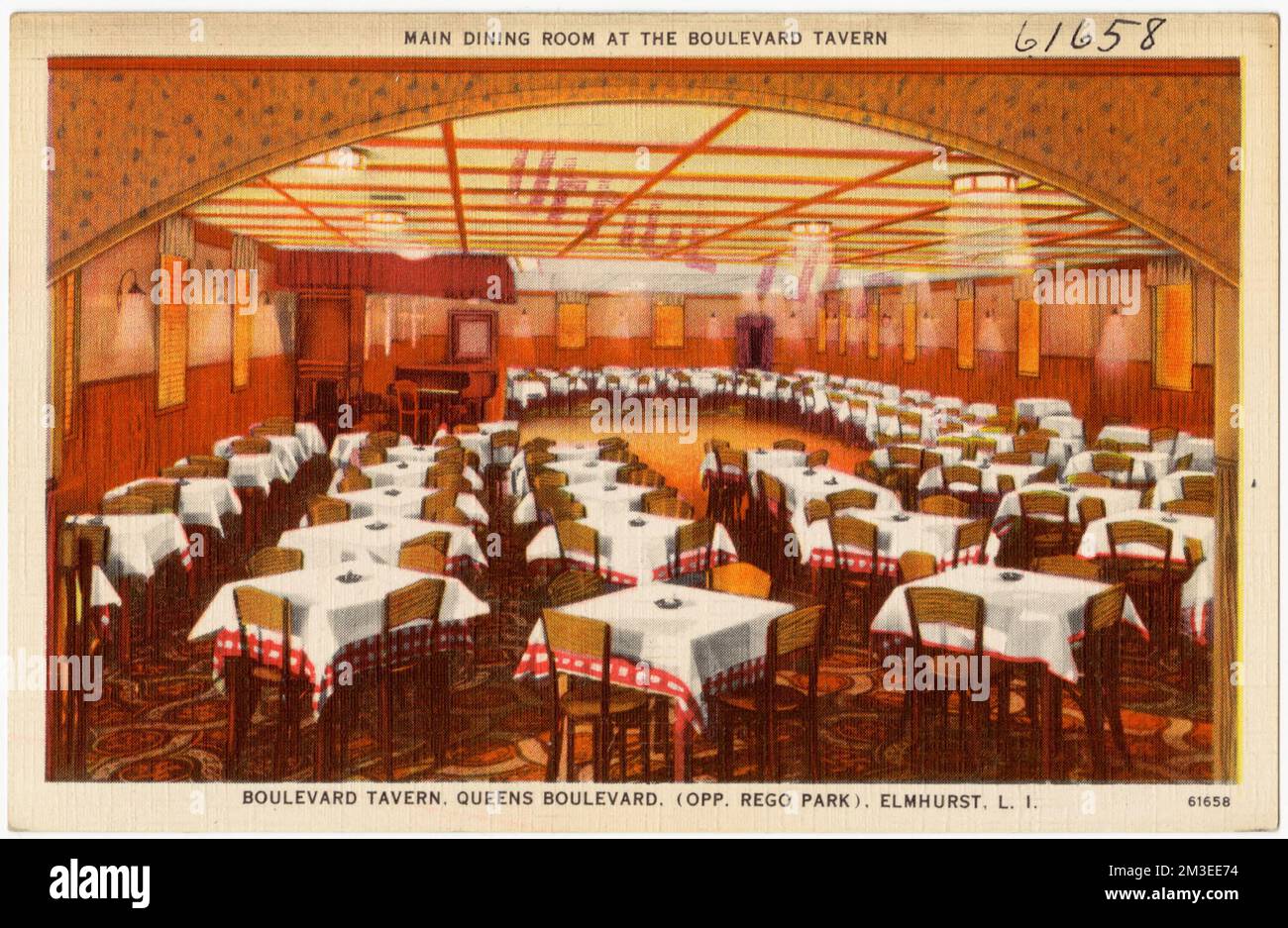 Main dining room at the Boulevard Tavern. Boulevard Tavern, Queens