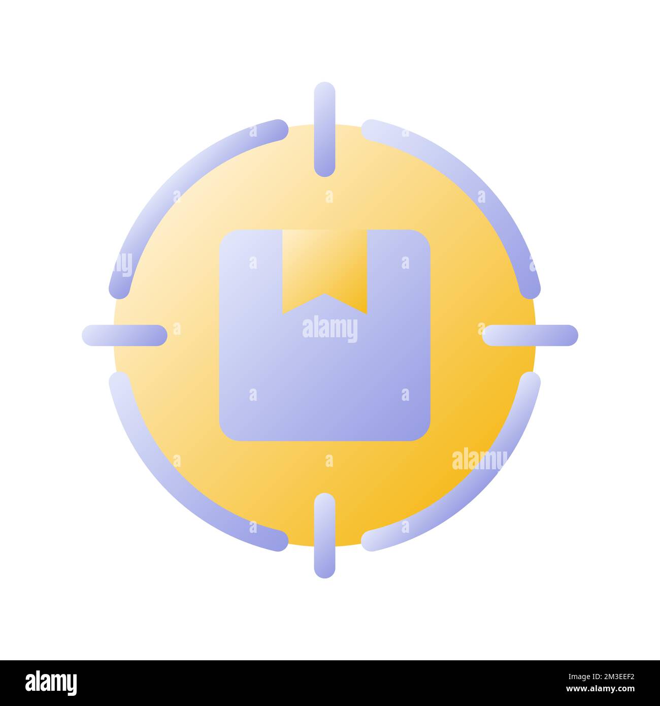 Focus on parcel flat gradient two-color ui icon Stock Vector