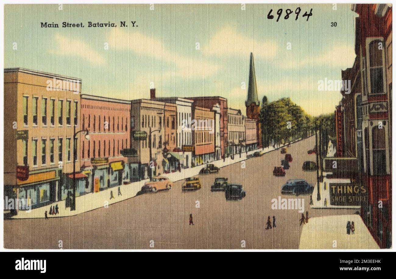 Main Street, Batavia, N. Y. , Cities & towns, Tichnor Brothers