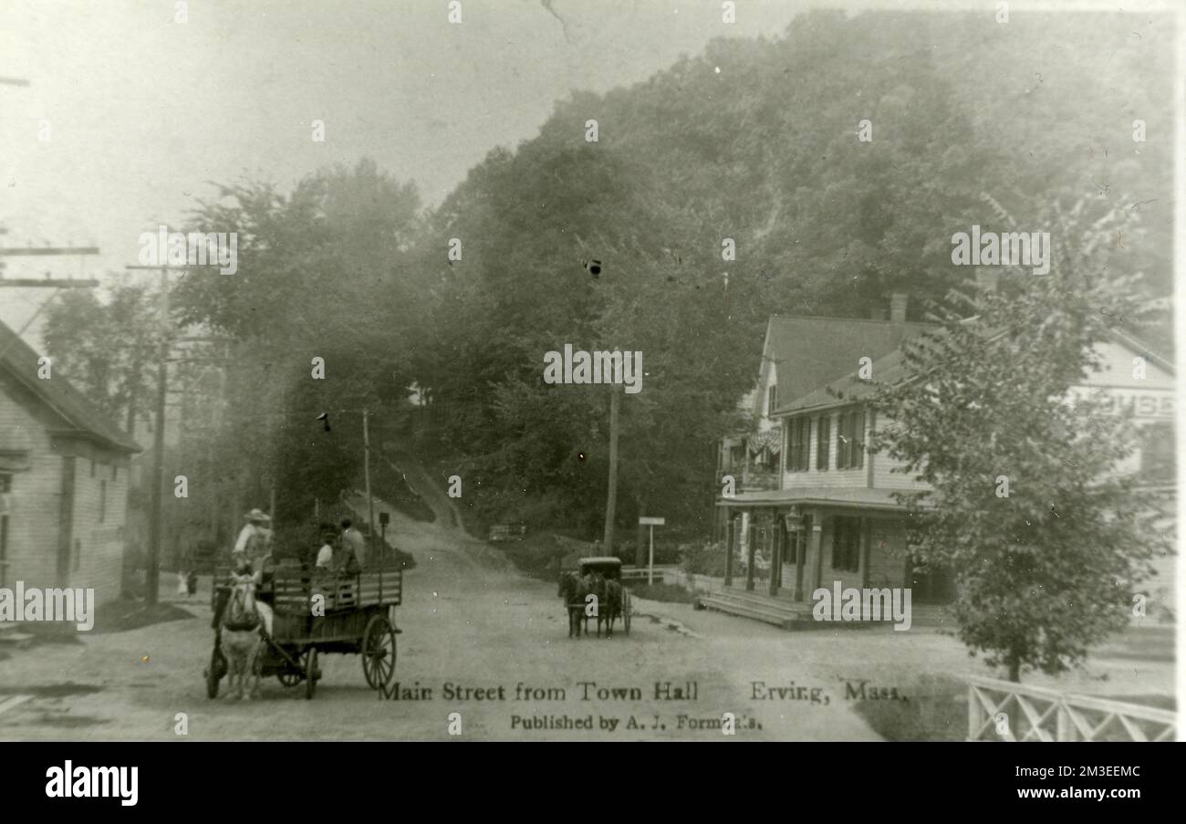 Main Street from Erving Town Hall , Erving Mass., History, Erving House