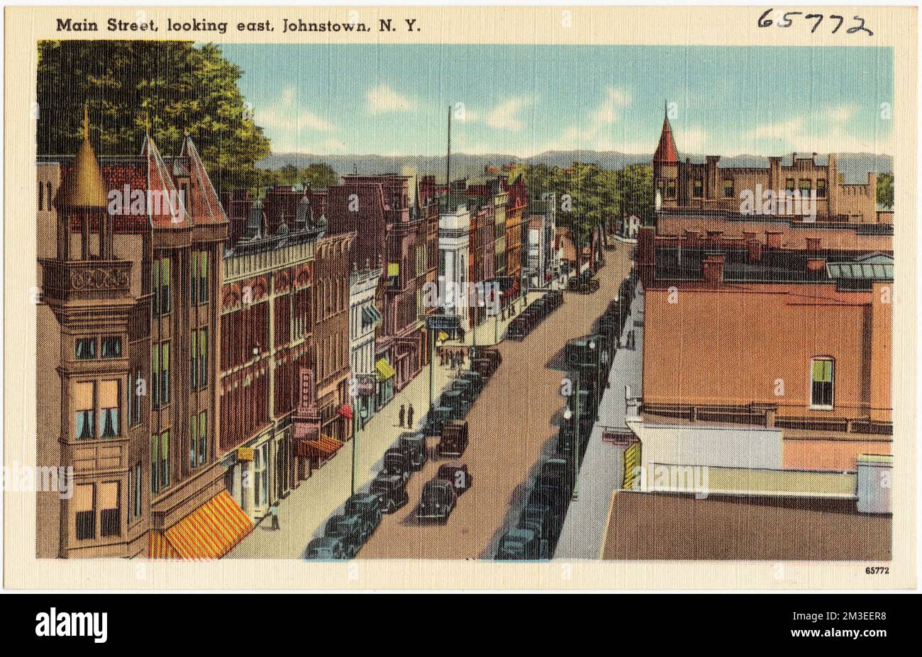 Main Street, looking east, Johnstown, N. Y. , Cities & towns, Tichnor