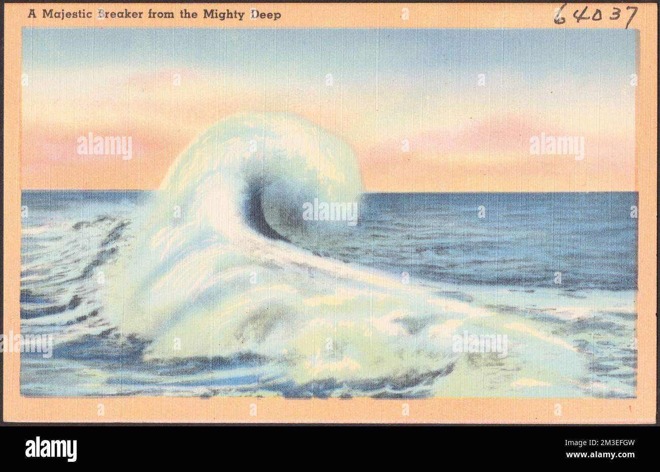 A majestic breaker from the mighty deep , Seas, Tichnor Brothers