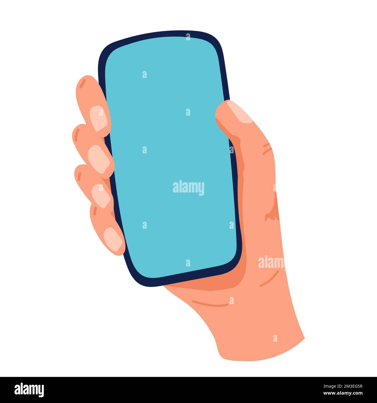 Phone In Hand Vector vector illustration of a phone in a man's hand. isolated on white ...