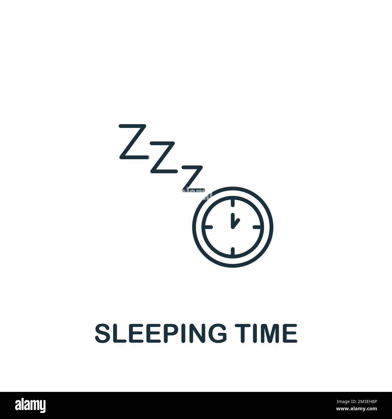 Sleeping Time icon. Monochrome simple Human Productivity icon for ...