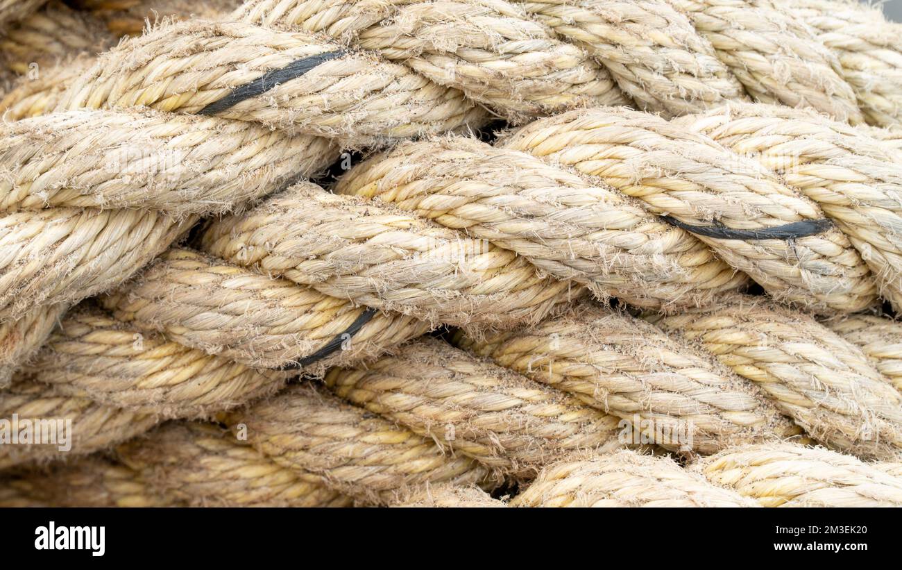 Twisted rope jute texture close up Stock Photo - Alamy
