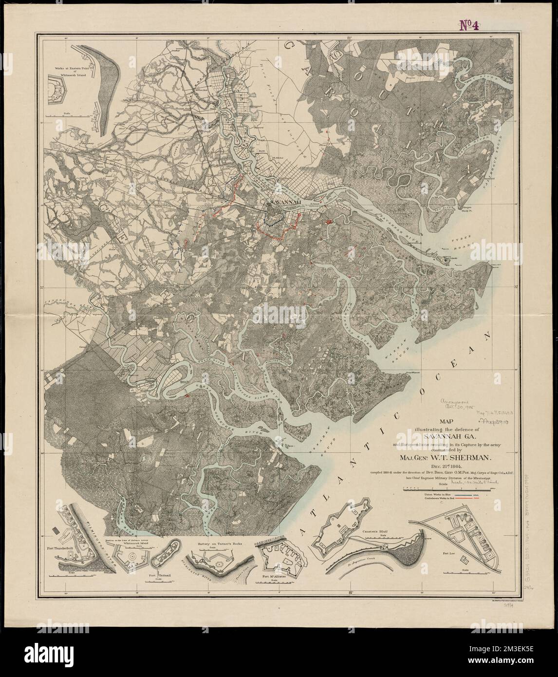 Map illustrating the defence [sic] of Savannah, Ga. and the operations