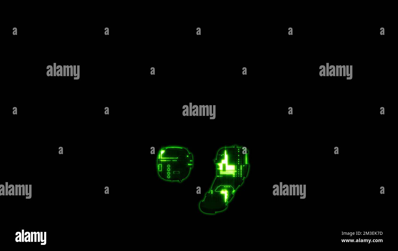 period (full stop) and comma, shining hi-tech digital cyberpunk green ...