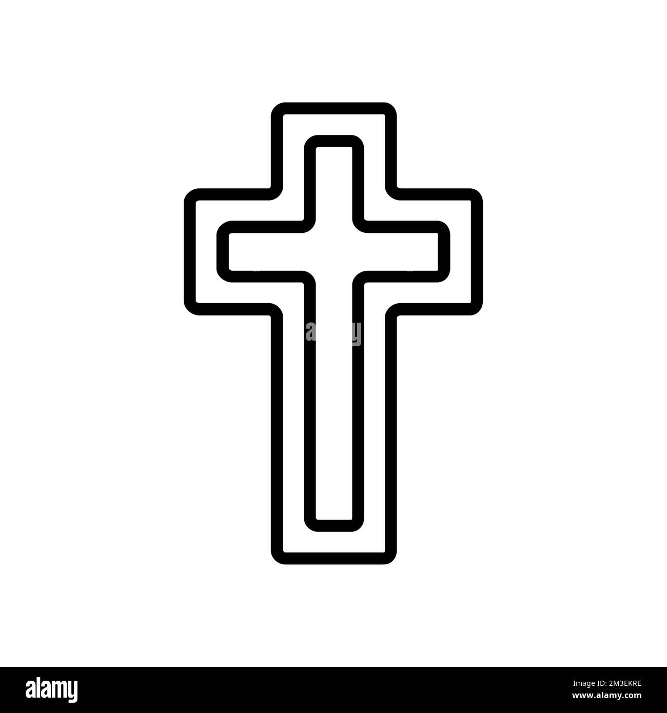 Christian cross icon. Christian church logo isolated. Black religious ...