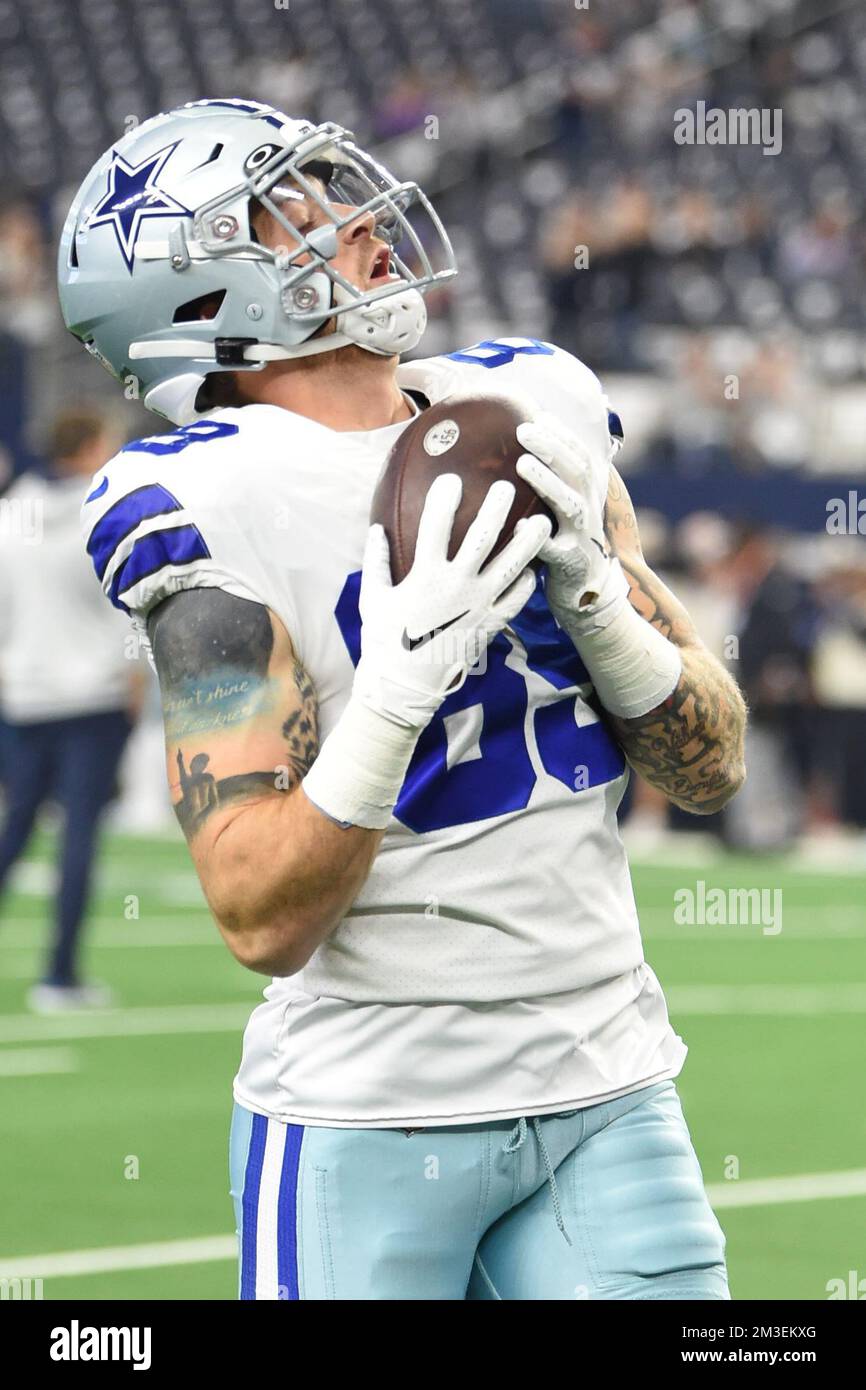 Dallas Cowboys tight end Peyton Hendershot (89) is seen during the second  half of an NFL football game against the Washington Commanders, Sunday,  Oct. 2, 2022, in Arlington, Texas. Dallas won 25-10. (