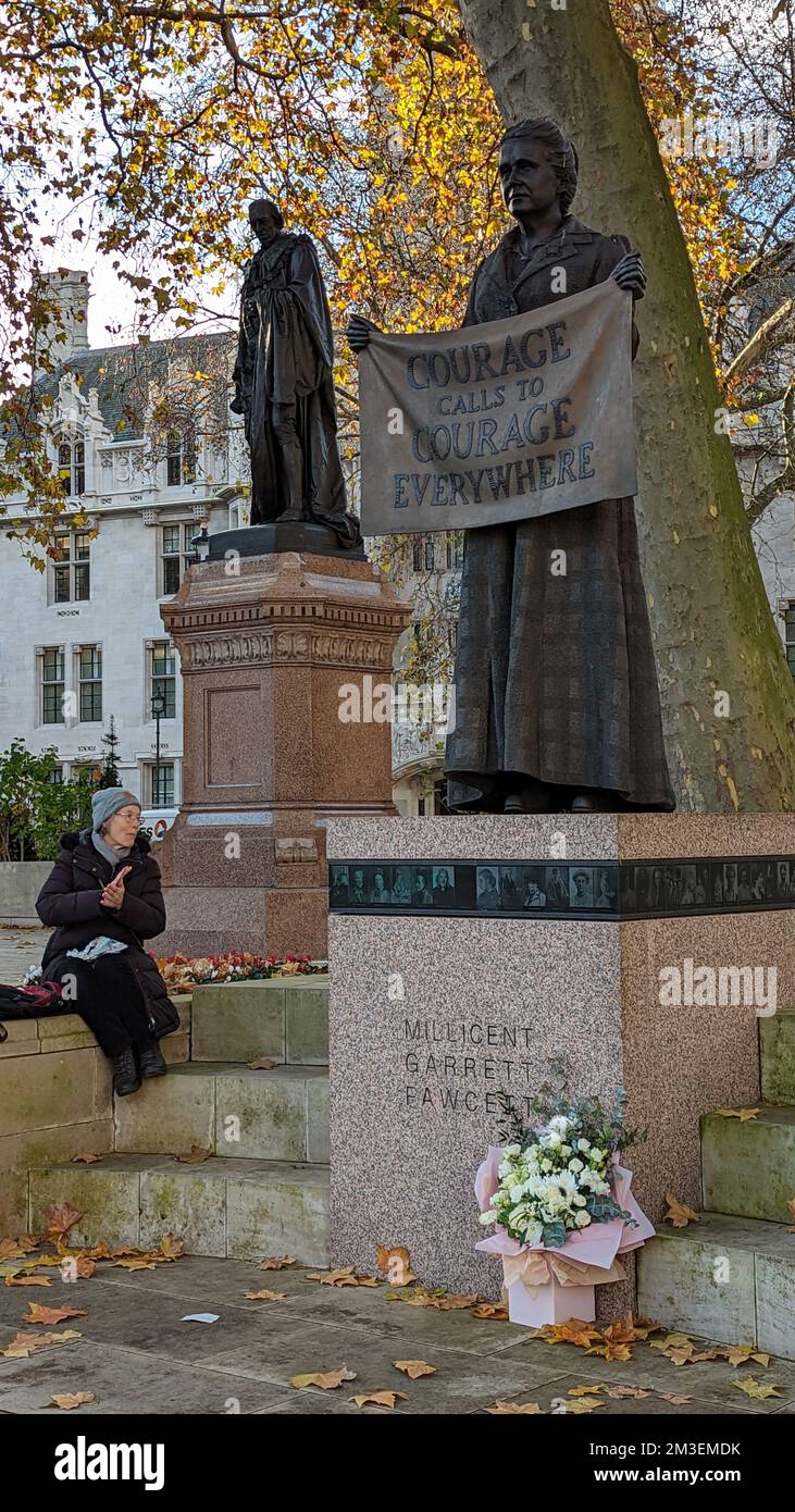 Millicent Fawcett statue, Parliament Square, London Stock Photo - Alamy