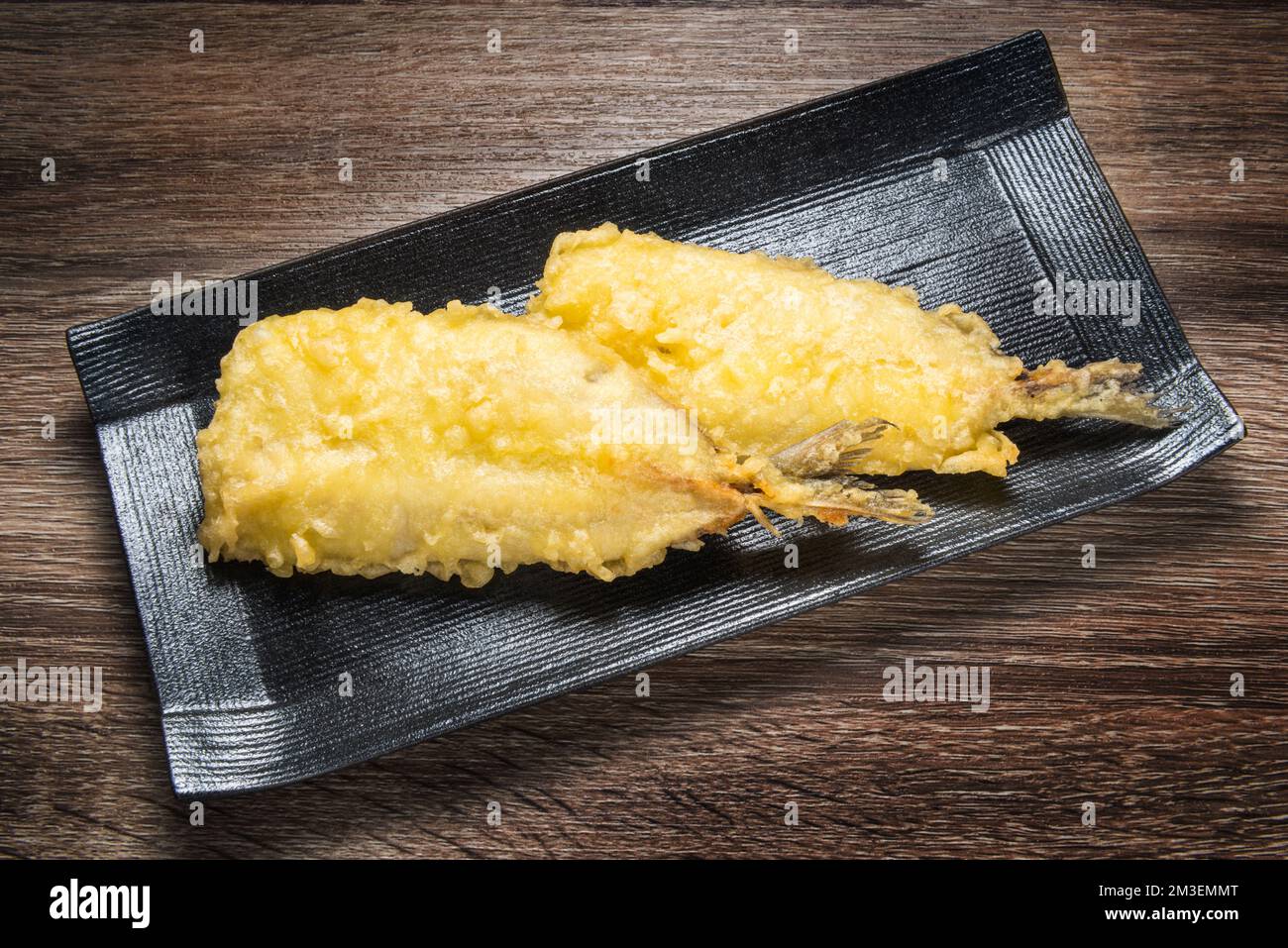 fish crispy tempura batter or breaded fish on plate, Asian style Stock