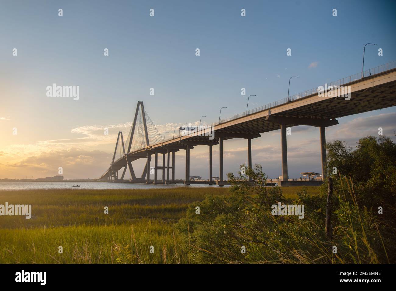 A beautiful shot of the Arthur Ravenel Jr Bridge in Charleston, Mount