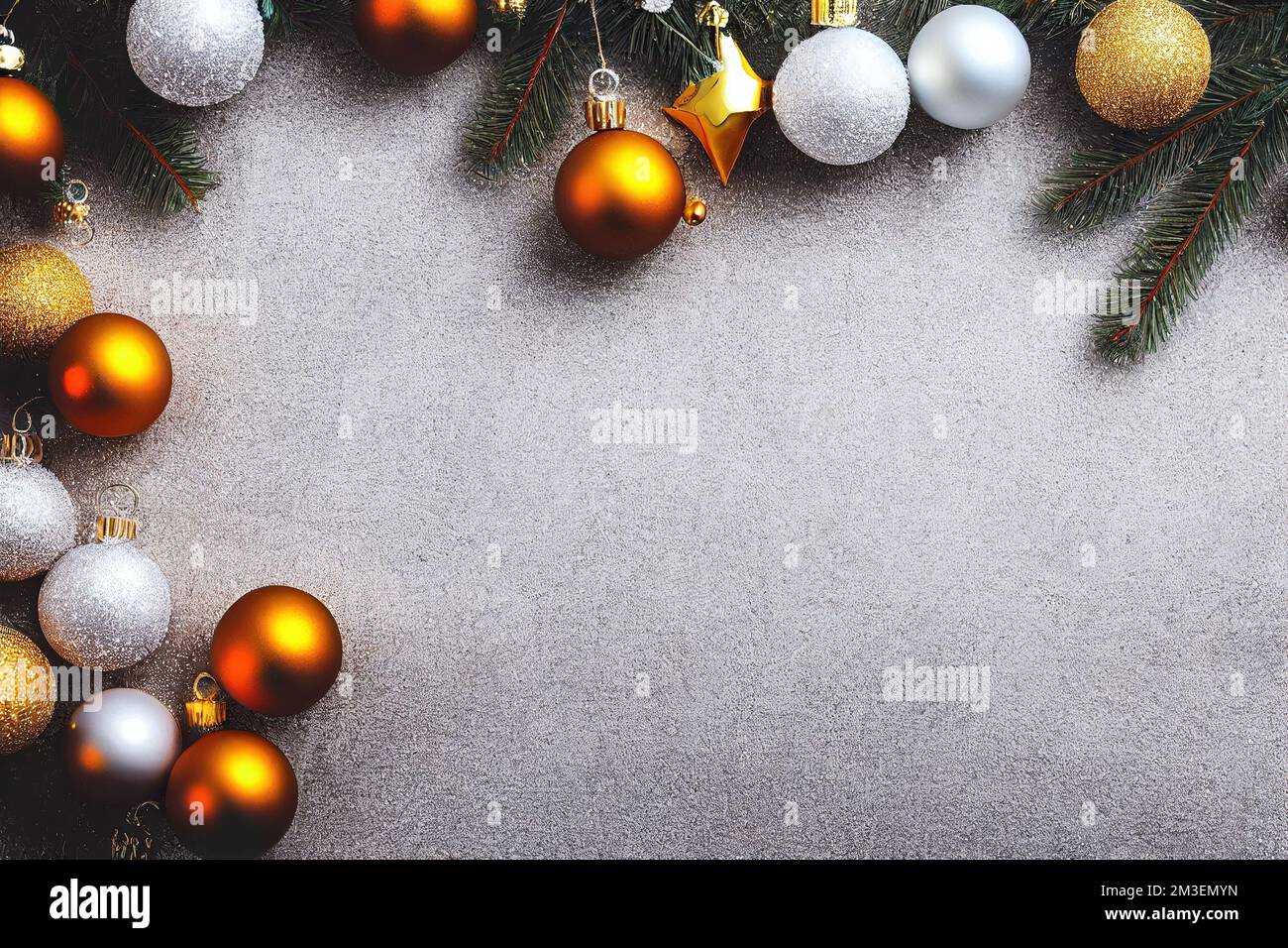 a christmas tree with ornaments and pine branches on it's sides and a ...