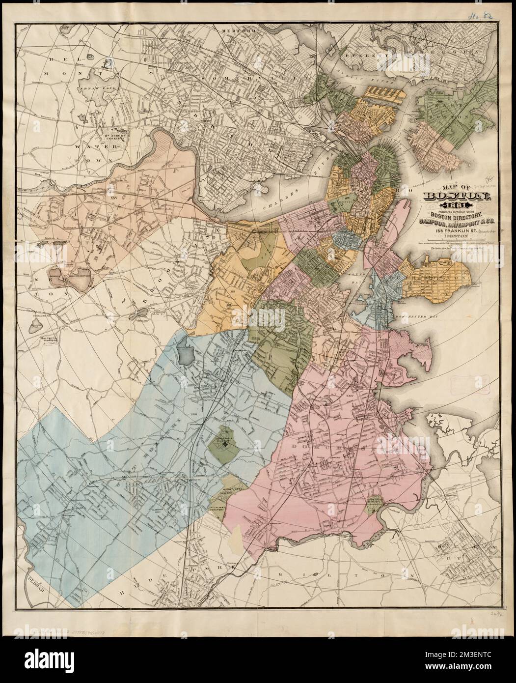 Map Of Boston, For 1881 , Boston Mass., Maps Norman B. Leventhal Map ...