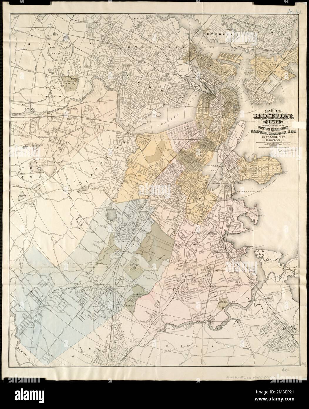 Leventhal Map Collection Map of Boston, for 1887 , Boston Mass., Maps Norman B. Leventhal Map ...