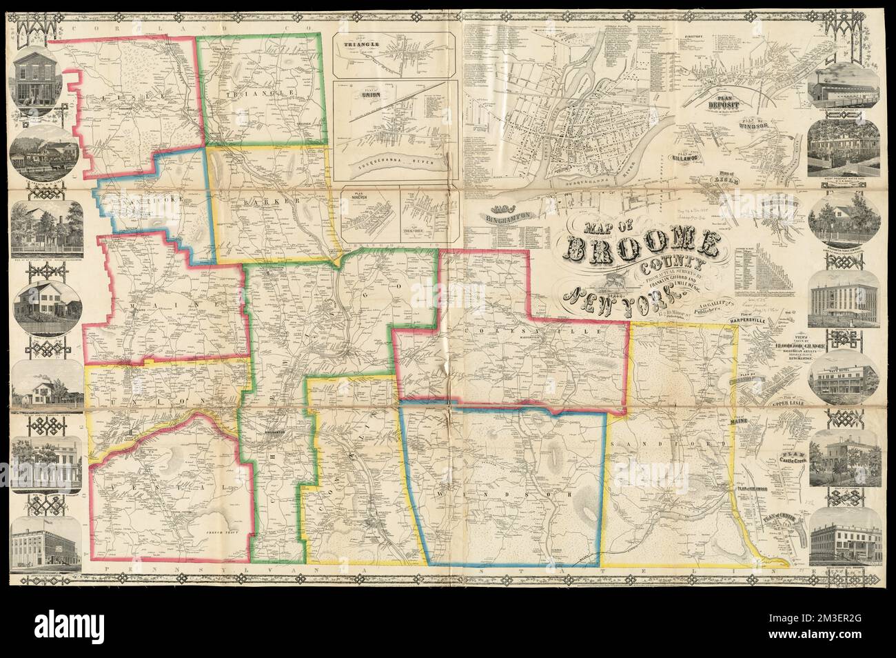 Map of Broome County, New York , Landowners, New York State, Broome County, Maps, Cities and