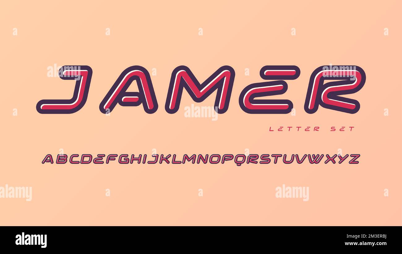 Vector rounded sans serif font, uppercase letter set, alphabet ...