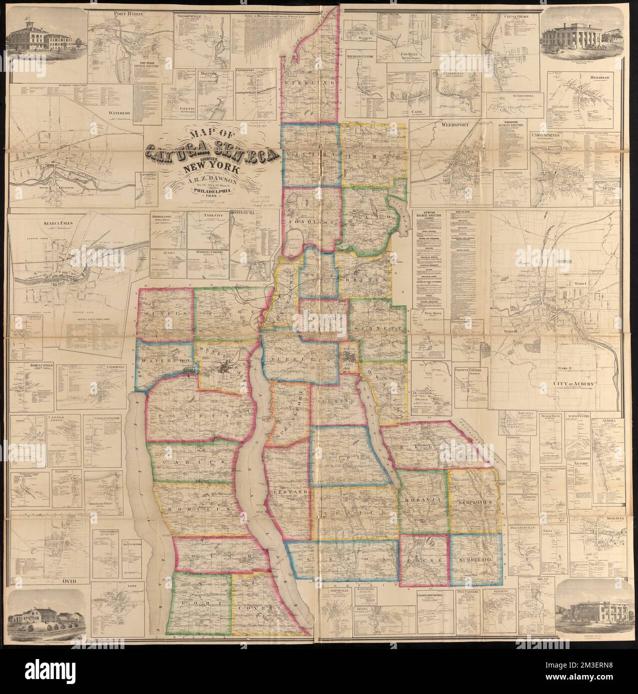Map of Cayuga and Seneca counties, New York , Landowners, New York State, Cayuga County, Maps