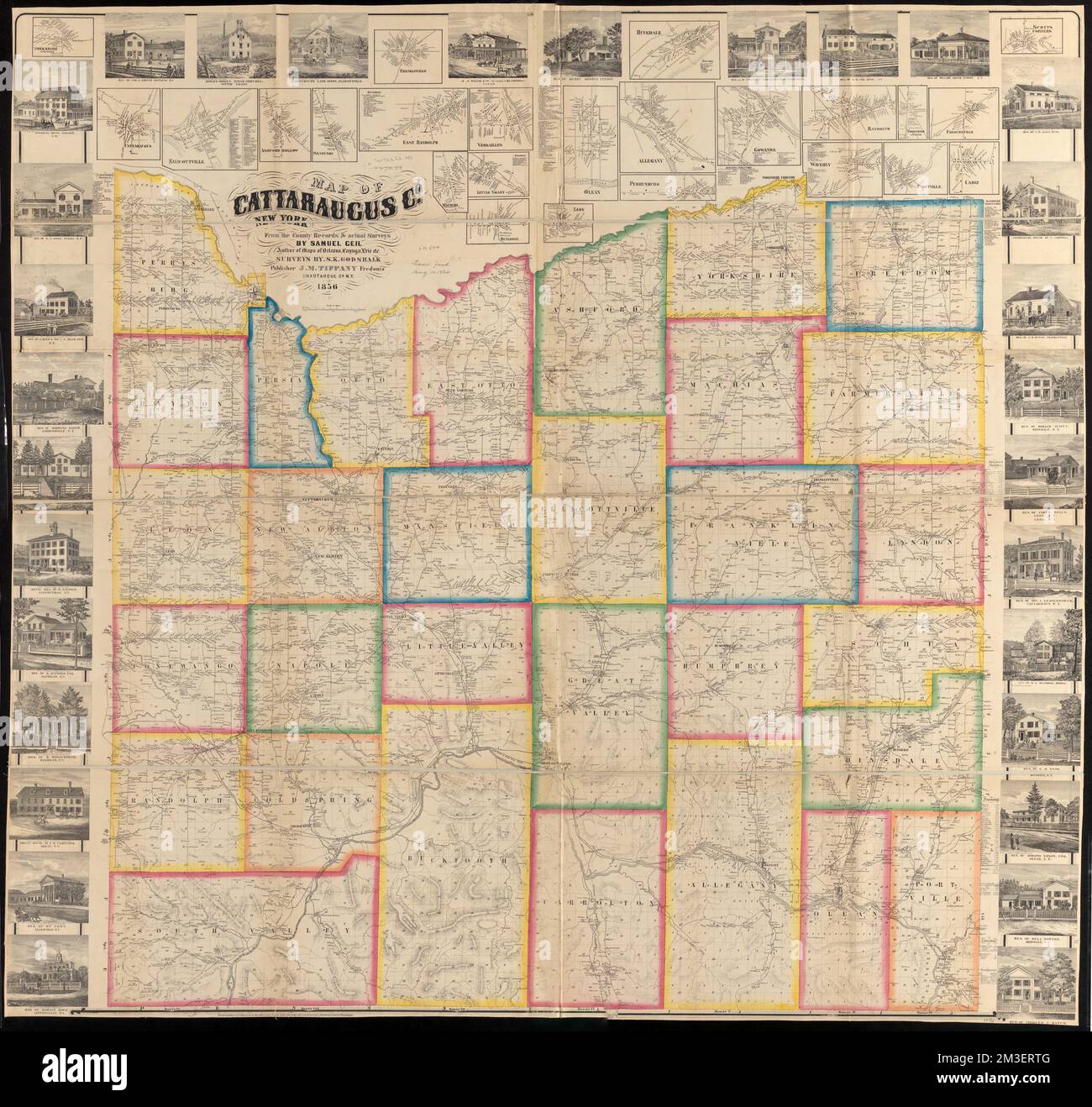 Map of Cattaraugus Co., New York from the county records & actual