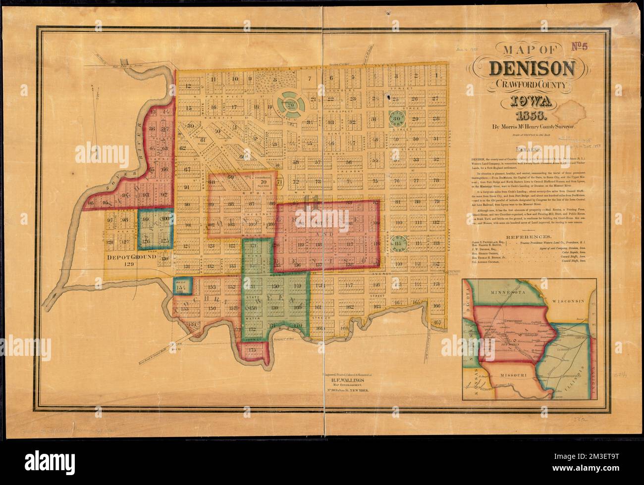 Map of Denison, Crawford County, Iowa , Denison Iowa, Maps Norman B