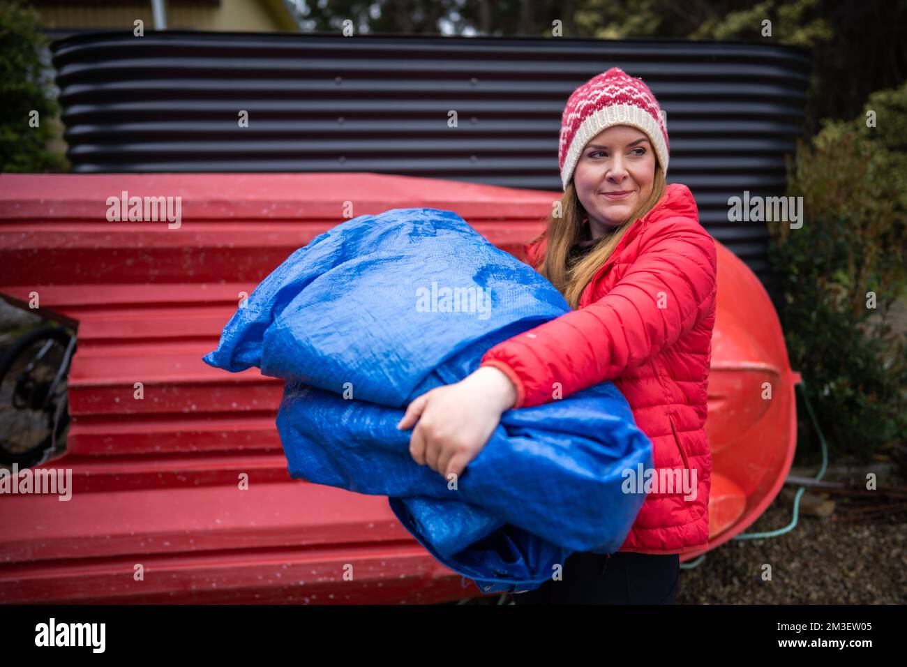 sleeping under a tarp. hiking and camping with a blue tarp in america