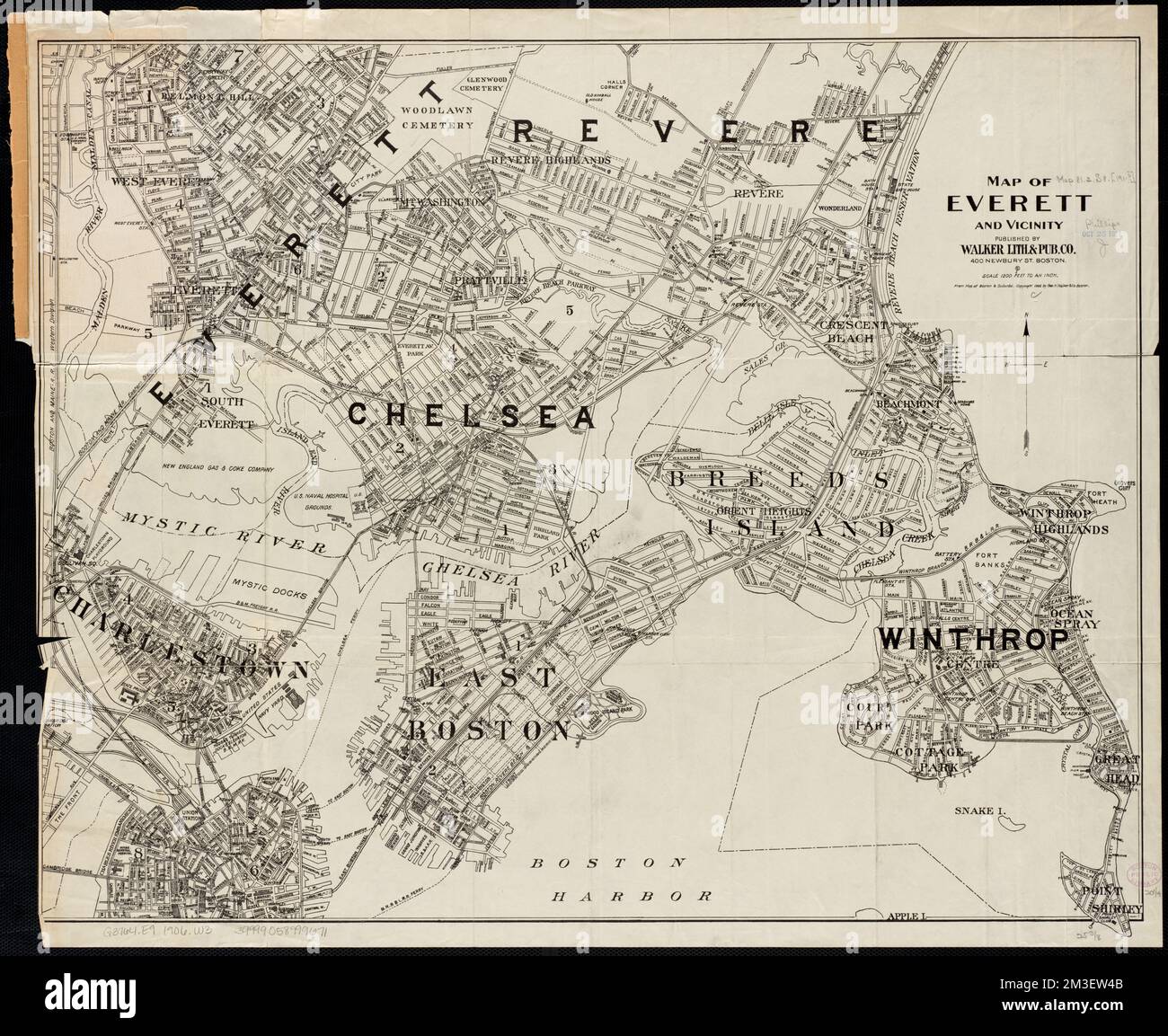 Map of Everett and vicinity , Everett Mass., Maps, Massachusetts, Maps 