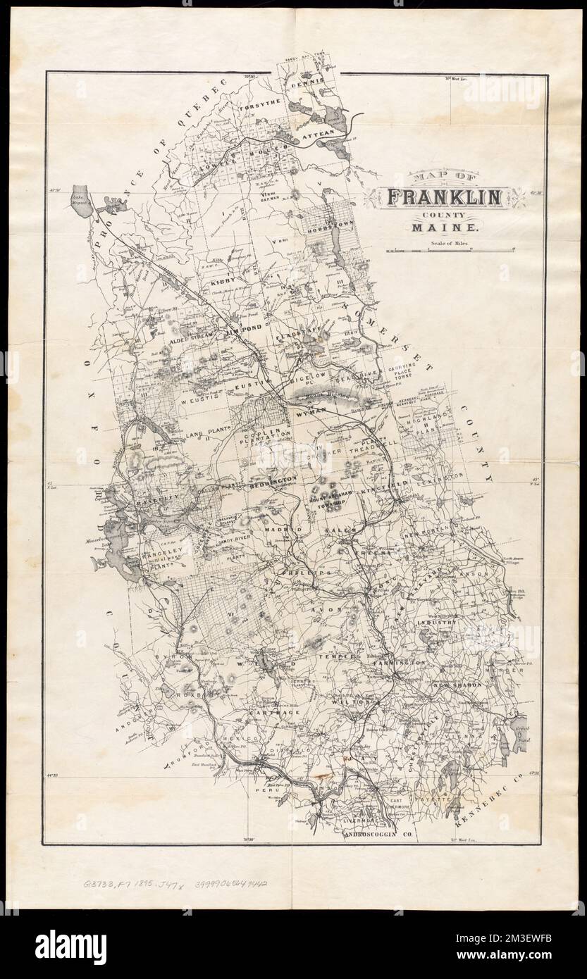 Map of Franklin County, Maine , Franklin County Me., Maps Norman B