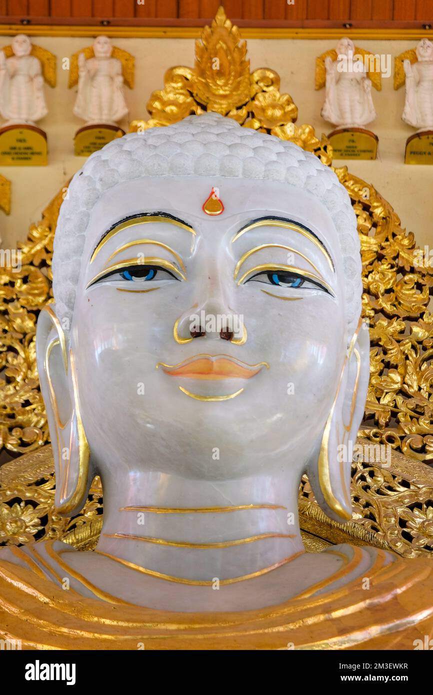 George Town, Malaysia - November 2022: Views of the Dhammikarama Burmese Buddhist Temple in George Town on November 19, 2022 in Penang, Malaysia. Stock Photo