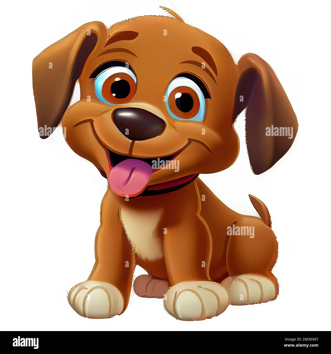 a cartoon dog with a big smile on his face and a tongue out Stock Photo ...