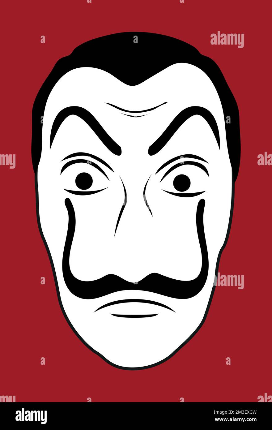 Scary thief robbery mask Salvador Dali vector Stock Vector Image & Art ...