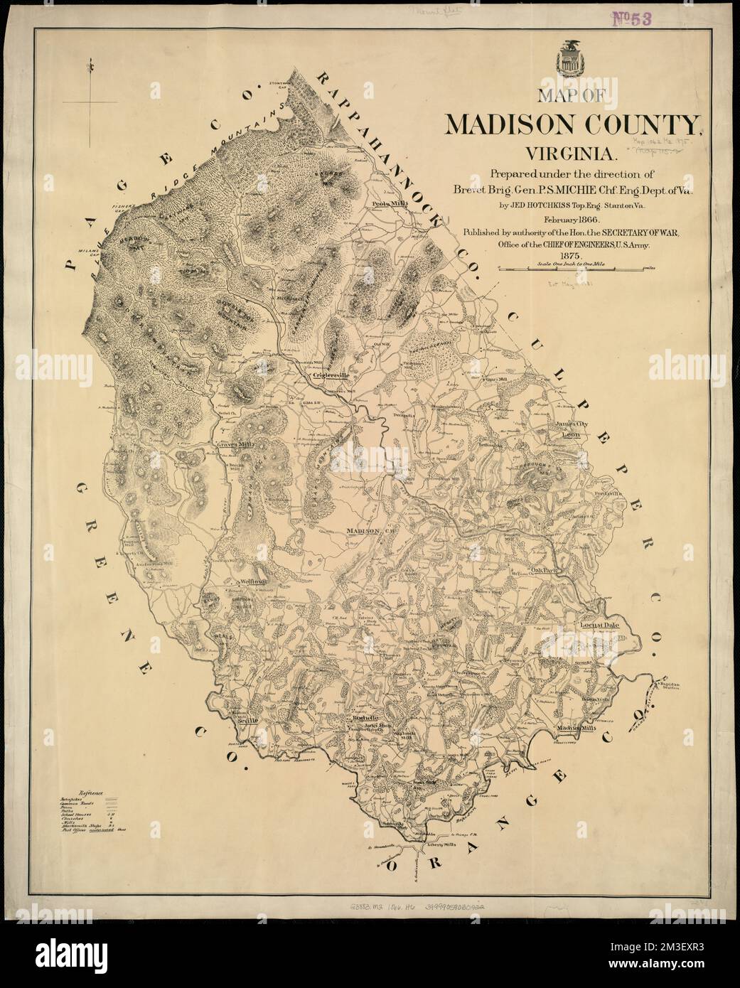 Map of Madison County, Virginia prepared under the direction of P.S