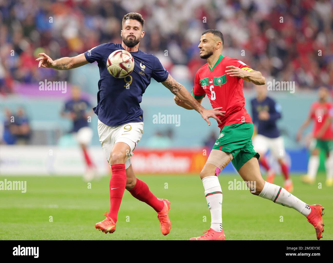 Roman Qatar December 14, 2022, Rome, Qatar: Olivier Giroud of France and Romain ...