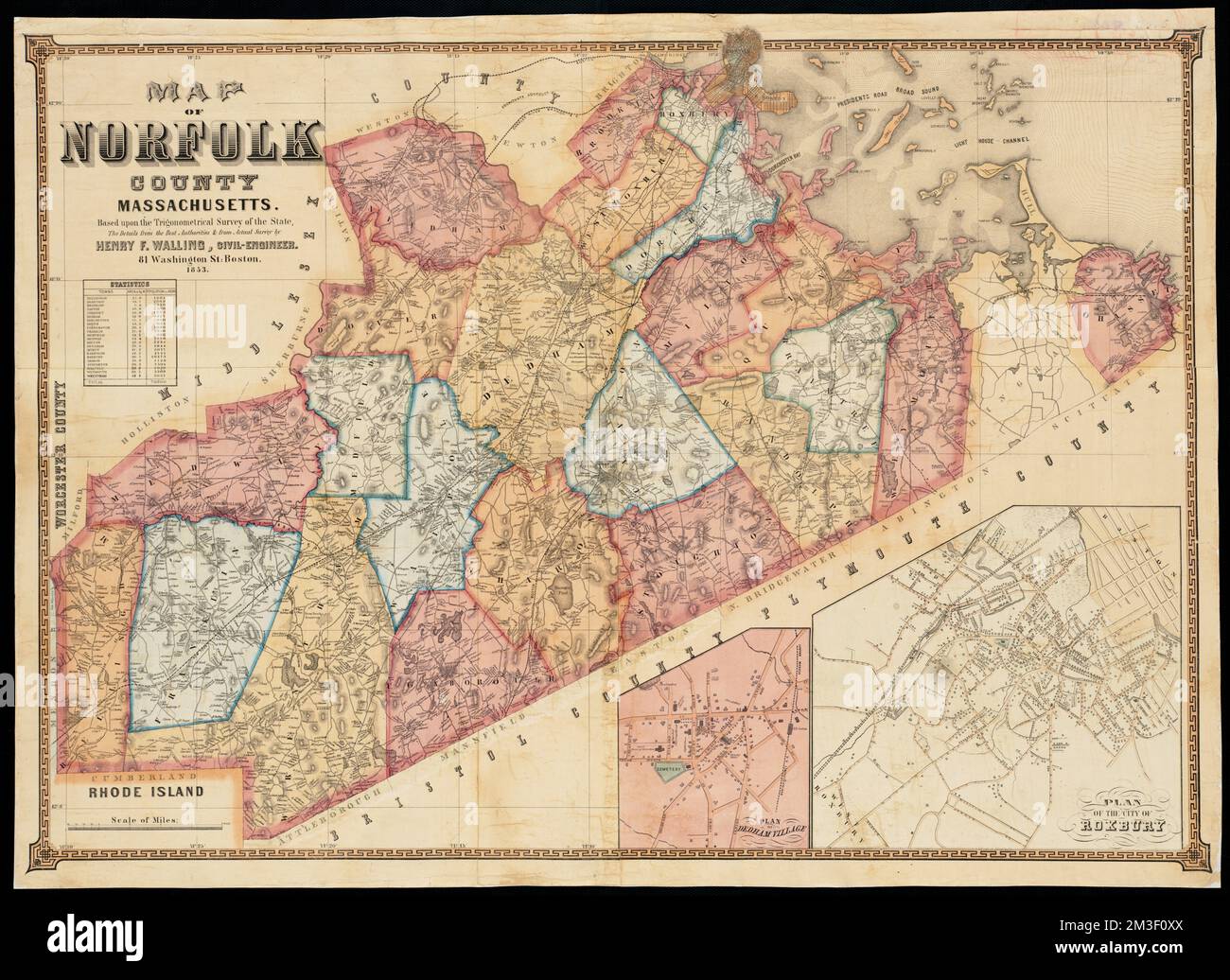 Map of Norfolk County, Massachusetts based upon the trigonometrical survey of the state , Real