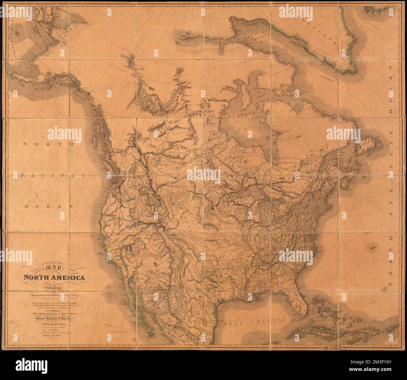 Map of North America from 20 to - Map Of North America From 20 To 80 Degrees North Latitude Exhibiting The Recent Discoveries Geographical And Nautical Drawn Chiefly From The Authorities Of M De Humbolt Lieutt Pike Messrs Lewis And Clarke Sir Alexr Mackenzie Mr Hearne Coll Bouchette Captn Vancouver Rn Capt Ross Rn C Also Describing The Boundary Lines Between Territories Of Great Britain Spain With The United States Indians Of North America Maps Roads North America Maps United States Boundaries Great Britain Maps Great Britain Boundaries United States Maps United States Boundaries Spa 2M3F16Y 