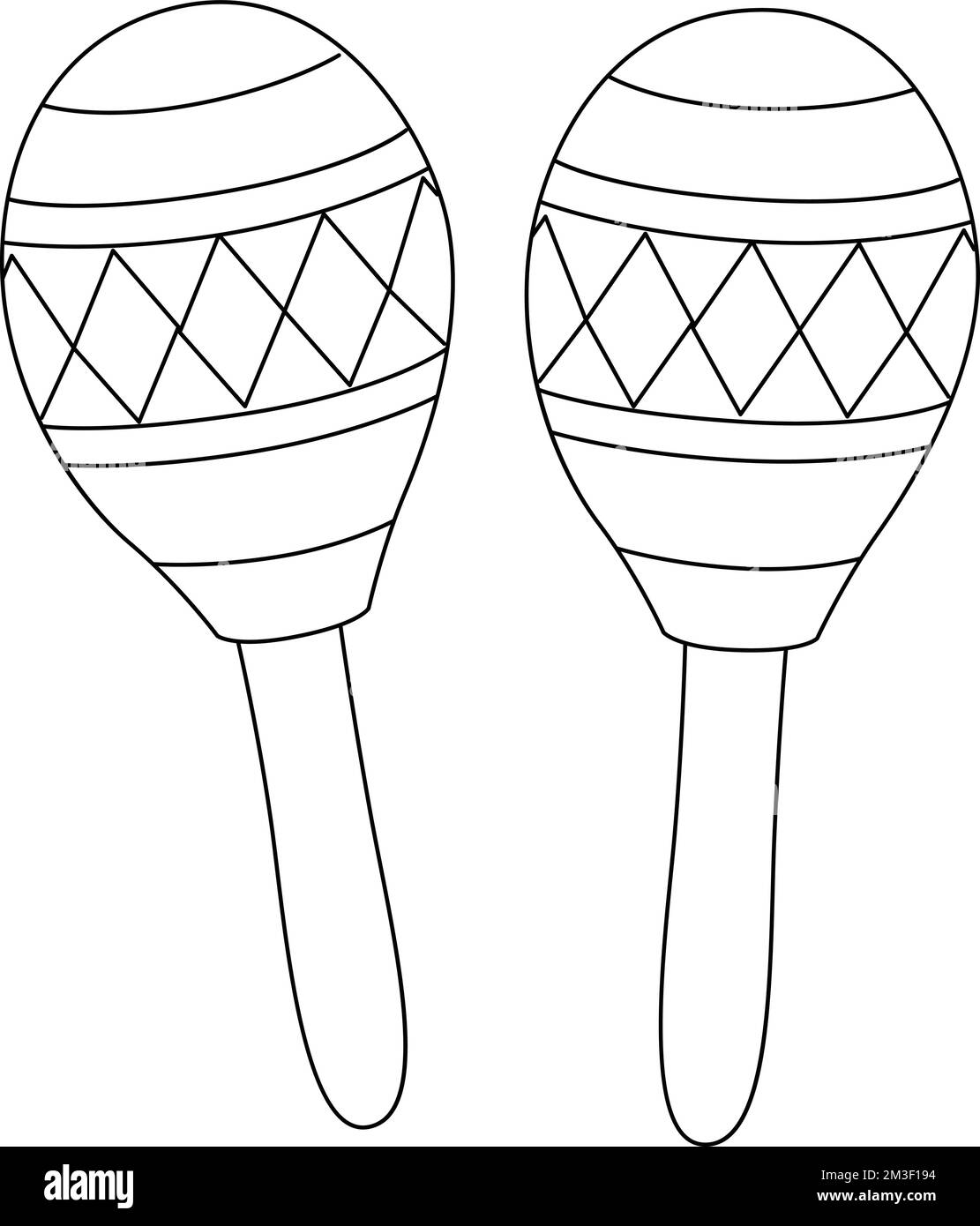 Mardi Gras Maracas Isolated Coloring Page Stock Vector Image & Art - Alamy