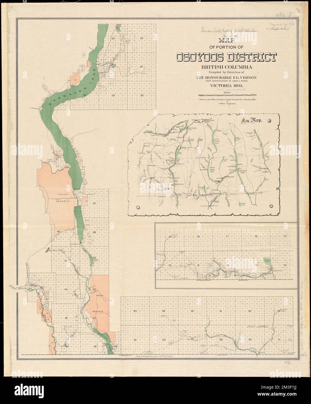 Map of portion of Osoyoos District British Columbia , Osoyoos Lake