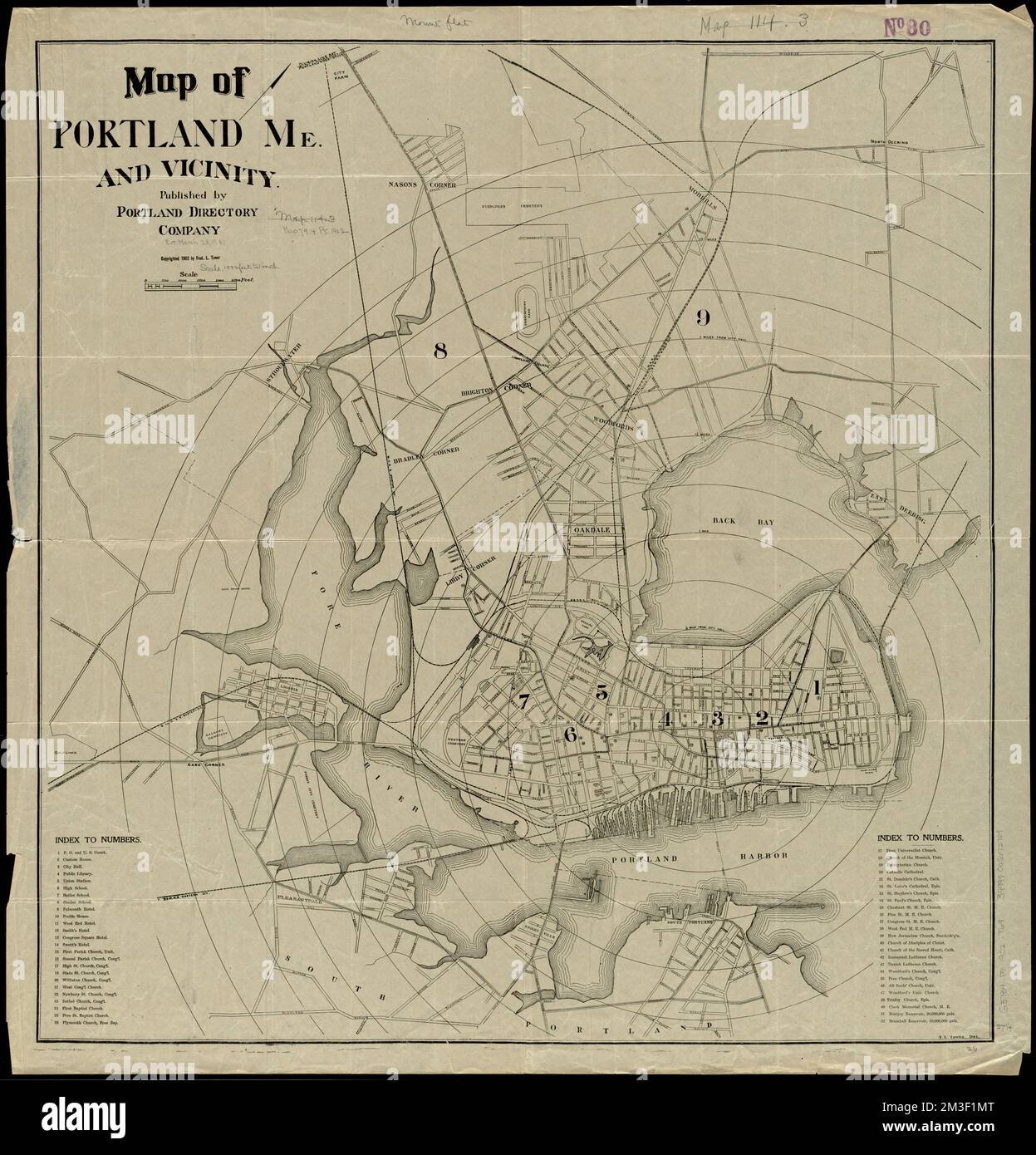 Map of Portland, Me. and vicinity , Portland Me., Maps Norman B ...