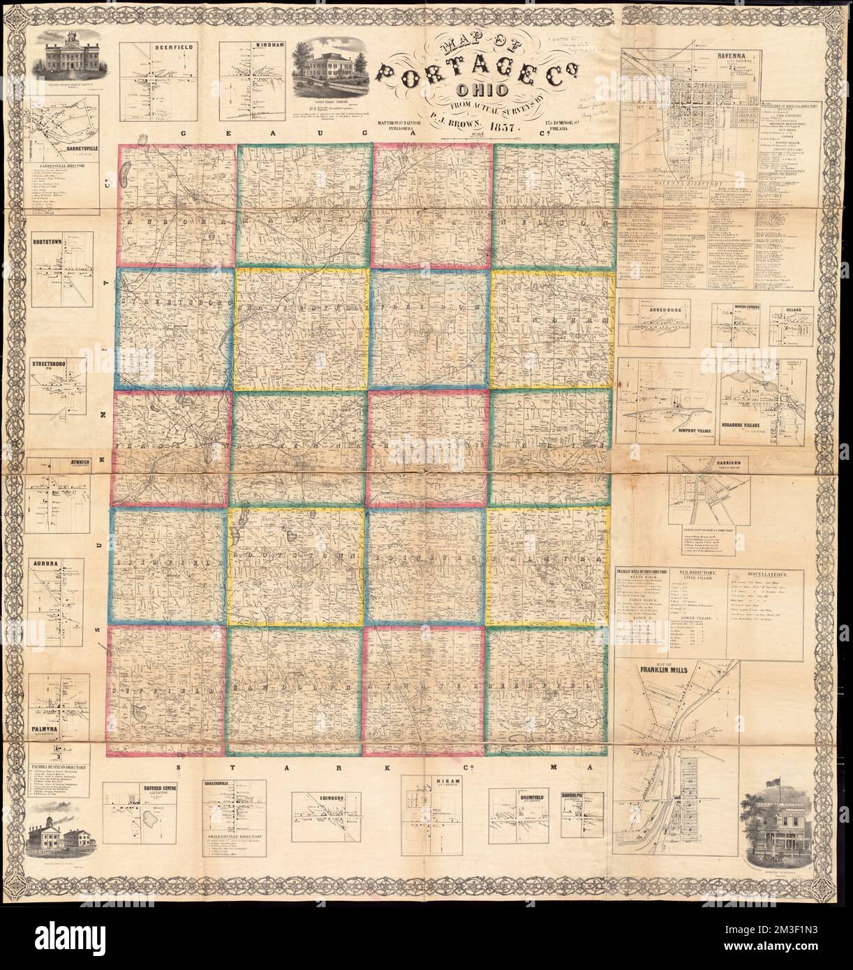 Map of Portage Co Ohio Buildings Ohio Portage County Pictorial