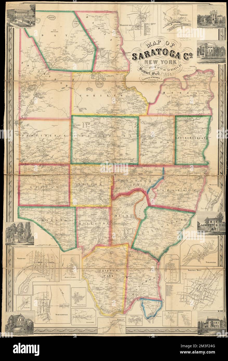 Map of Saratoga Co., New York , Landowners, New York State, Saratoga County, Maps, Real property