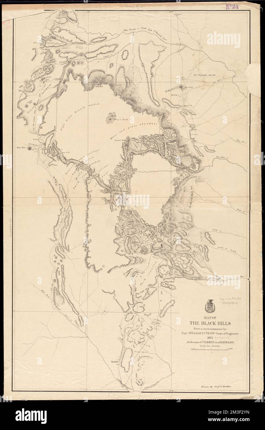 Map Of The Black Hills From A Reconnaissance By Capt William Ludlow map-of-the-black-hills-from-a-reconnaissance-by-capt-william-ludlow