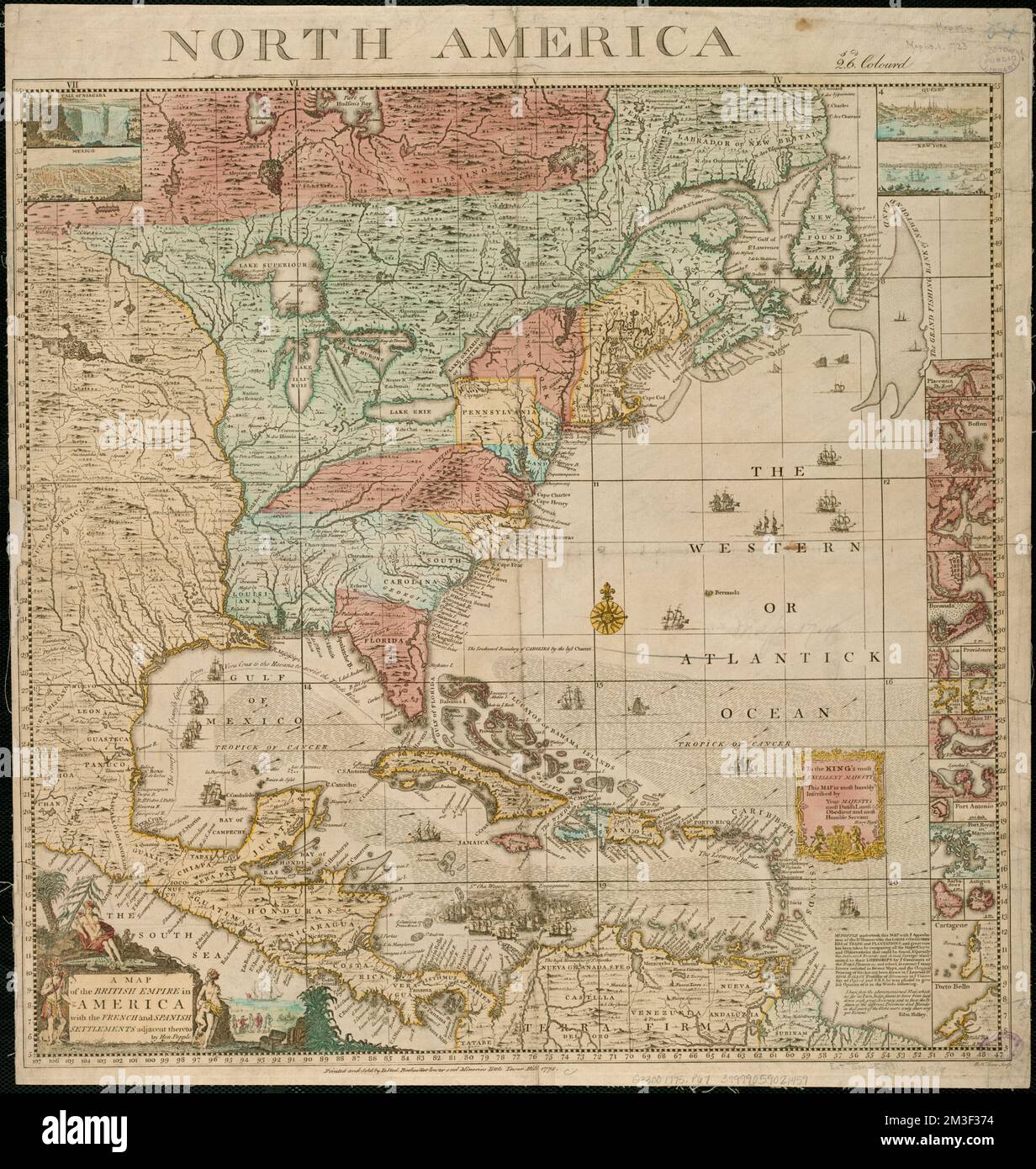 Map of the Spanish empire at its greatest extend in 1790 Stock