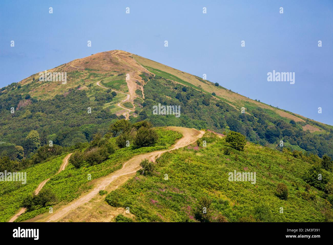 Worcestershire Beacon and Perseverance Hill in the Malvern Hills, Worcestershire, England Stock Photo