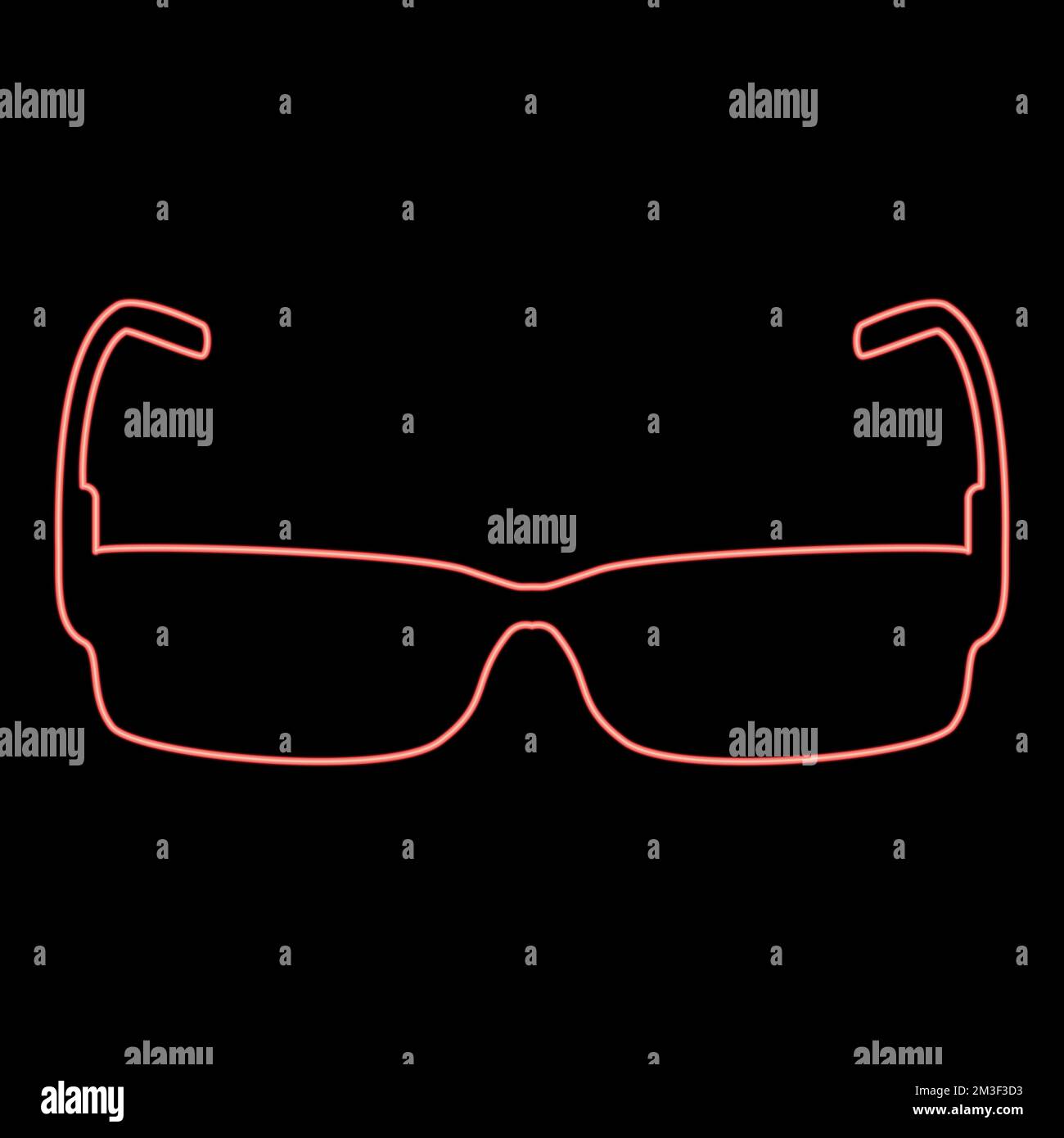 Neon sunglasses red color vector illustration image flat style light Stock Vector