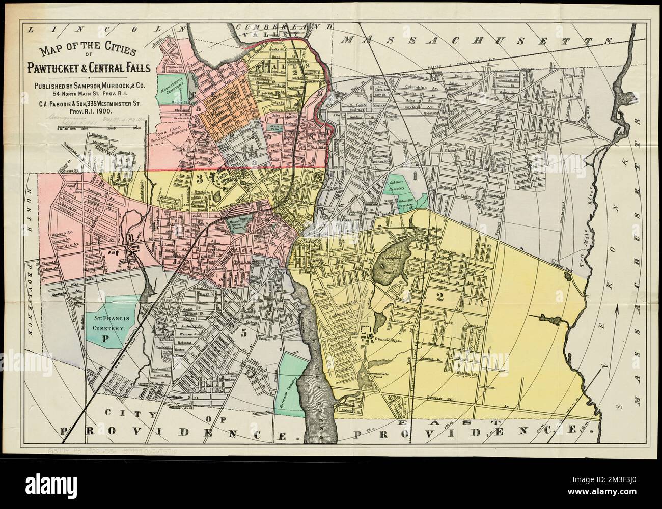 Map of the cities of Pawtucket & Central Falls , Pawtucket R.I., Maps