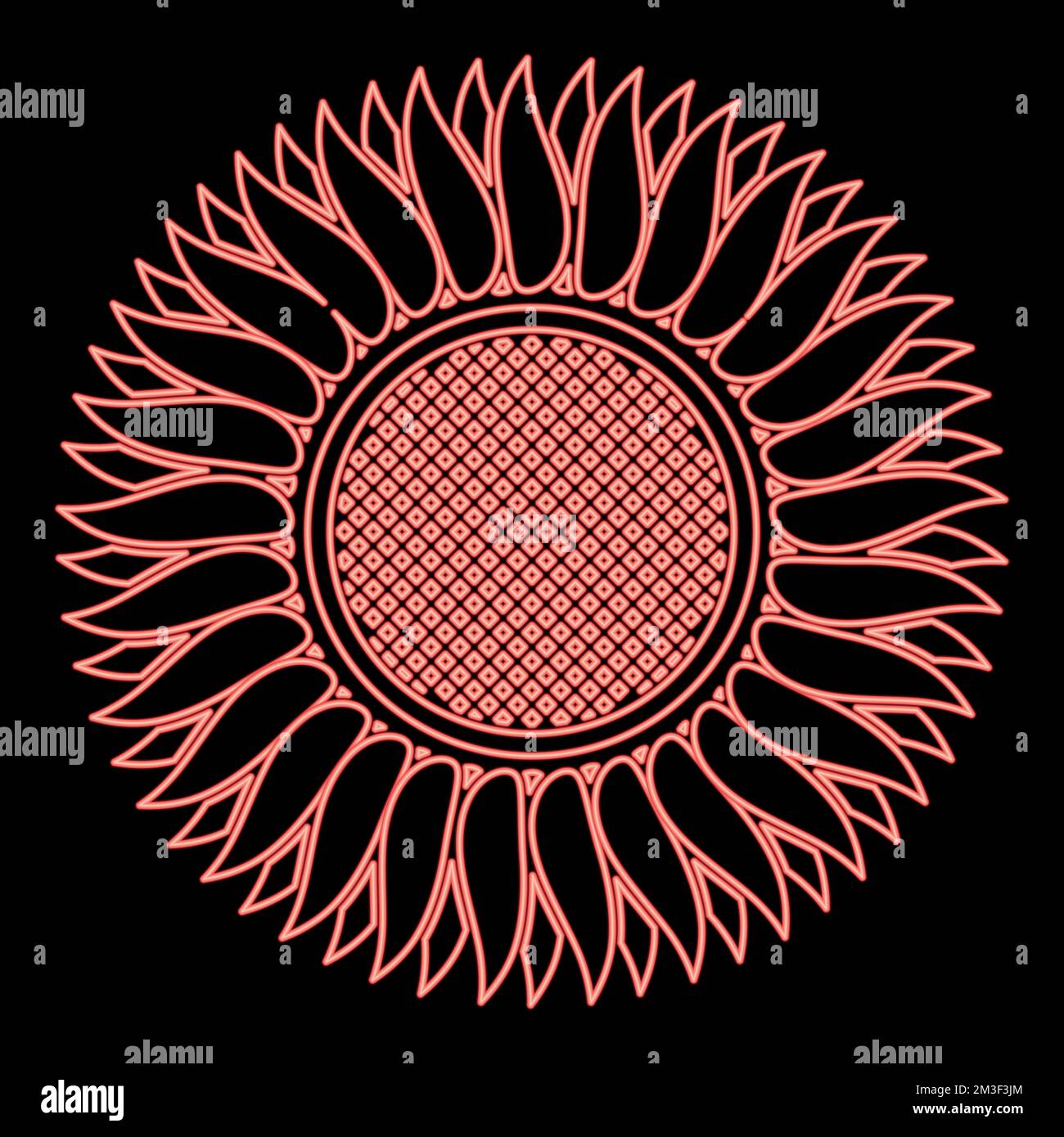 Sunflower plant outline round Stock Vector Images - Alamy