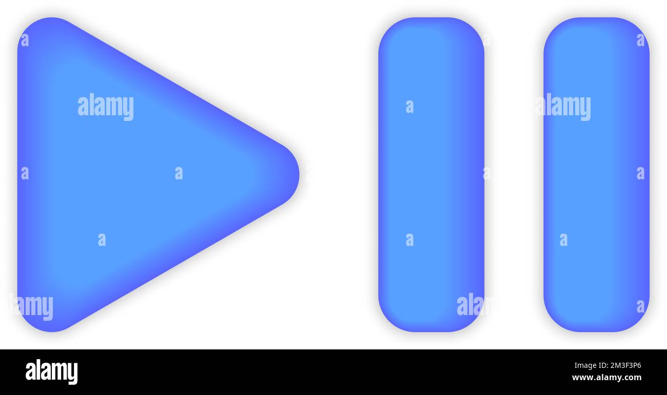 Icon play, pause button 3d vector illustration eps 10 Stock Vector