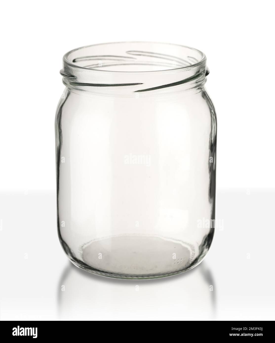 empty glass jar on white background Stock Photo