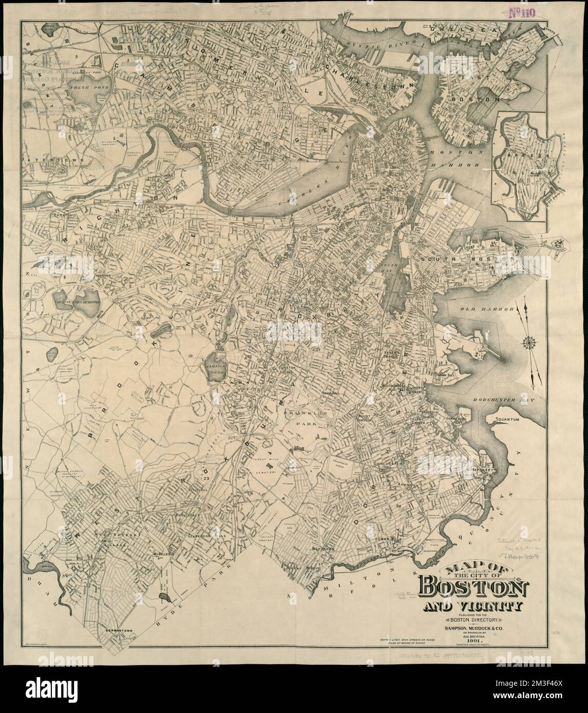 Map of the city of Boston and vicinity , Boston Mass., Maps Norman B ...