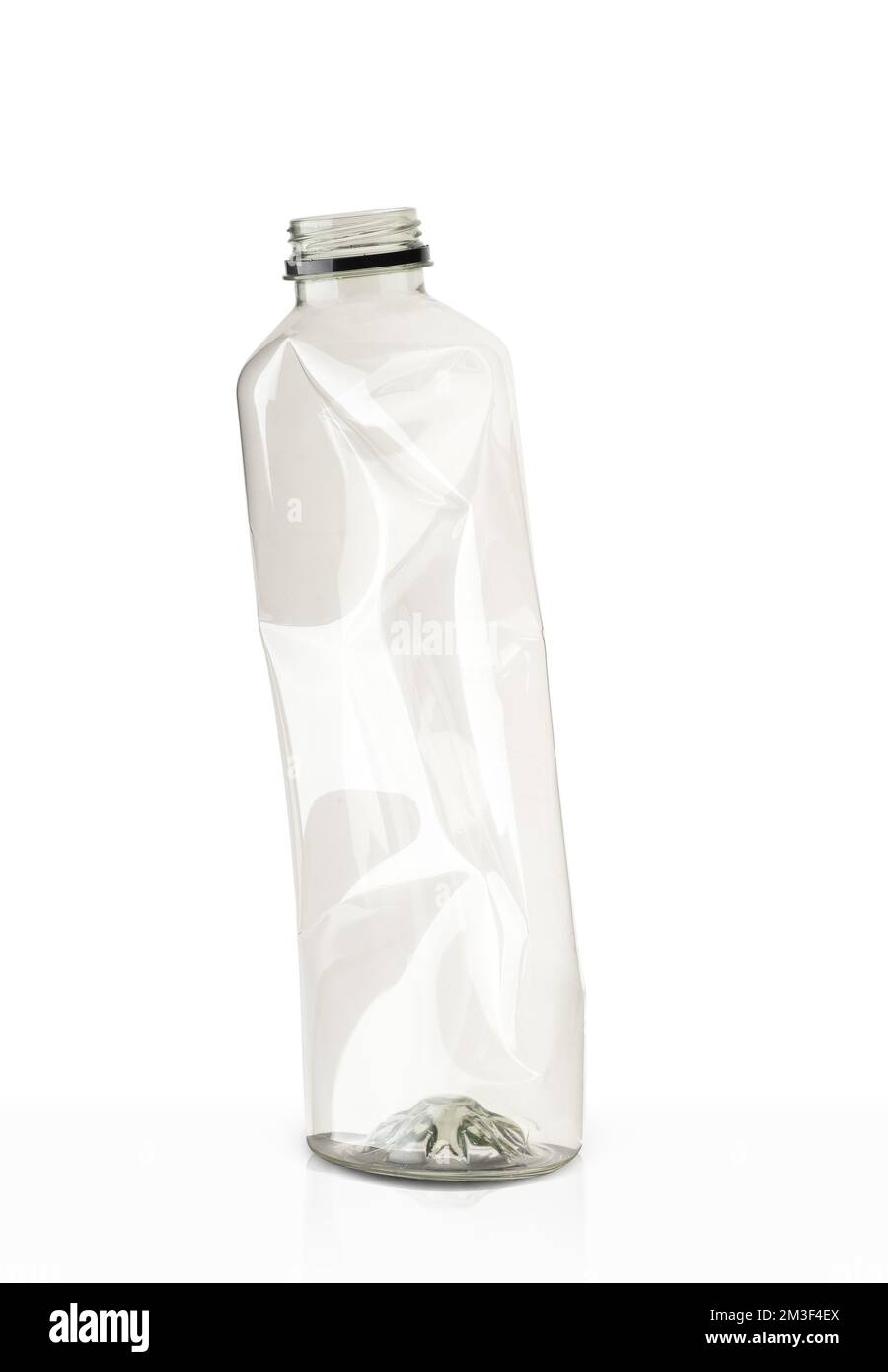 a large plastic apple juice bottle on a white background Stock Photo