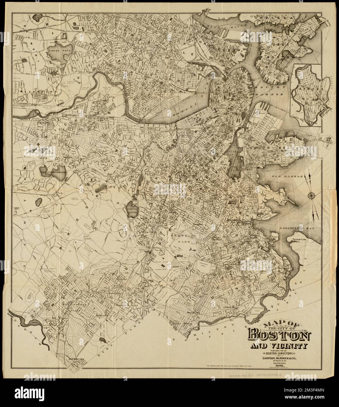 Map of the city of Boston and vicinity , Boston Mass., Maps Norman B ...